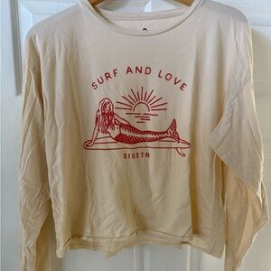 Cropped lightweight long sleeve top